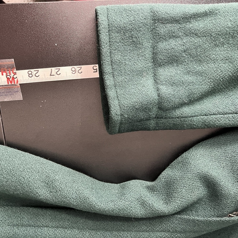 Vintage Wool Coat Women 8P Hunter Green Double Breasted Trench 90s Capsule Puff - Picture 15 of 15